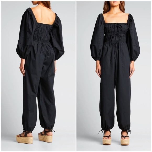 Ulla Johnson Pants - ULLA JOHNSON Amalie Balloon-Sleeve Jumpsuit: Black